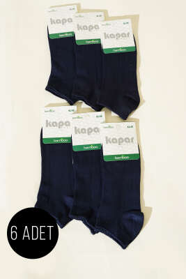 Erkek 6'lı Patik Basic Bambu Çorap Lacivert - Thumbnail