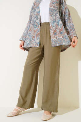 Beli Lastikli Tencel Pantolon Çağla Yeşili - Thumbnail