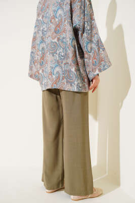 Beli Lastikli Tencel Pantolon Çağla Yeşili - Thumbnail