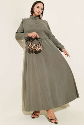 Boleronlu Beli Lastikli Elbise Nefti - Thumbnail