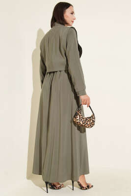 Boleronlu Beli Lastikli Elbise Nefti - Thumbnail