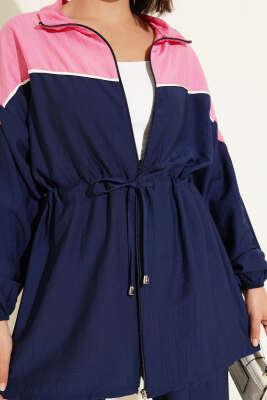 Fermuarlı İp Detaylı İkili Takım Lacivert - Thumbnail