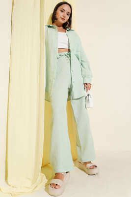 Pazarium - Tek Cepli Müslin İkili Takım Mint