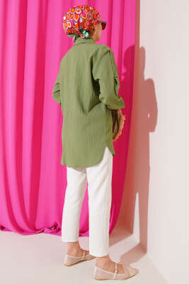 Kol Apoletli Gömlek Yeşil - Thumbnail