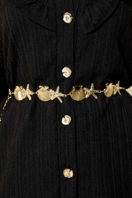 Deniz Kabuğu Zincir Kemer Gold - Thumbnail