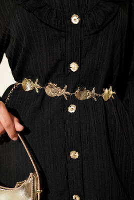 Pazarium - Deniz Kabuğu Zincir Kemer Gold