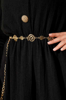 Salyangoz Sembollü Zincir Kemer Gold - Thumbnail