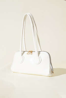 Uzun Kulplu Baget Çanta Beyaz - Thumbnail