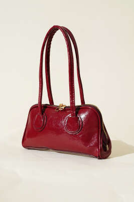 Uzun Kulplu Baget Çanta Bordo - Thumbnail