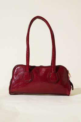 Uzun Kulplu Baget Çanta Bordo - Thumbnail