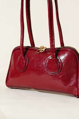 Uzun Kulplu Baget Çanta Bordo - Thumbnail