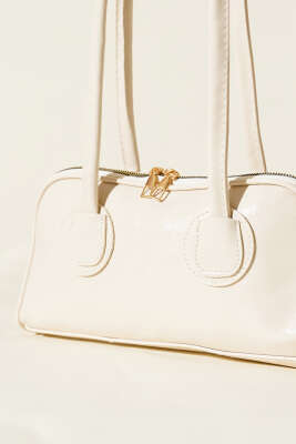 Uzun Kulplu Baget Çanta Krem - Thumbnail