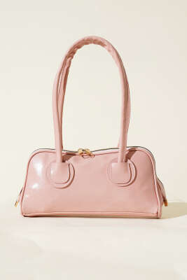 Uzun Kulplu Baget Çanta Pudra - Thumbnail