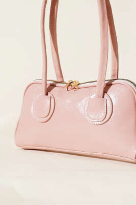 Uzun Kulplu Baget Çanta Pudra - Thumbnail