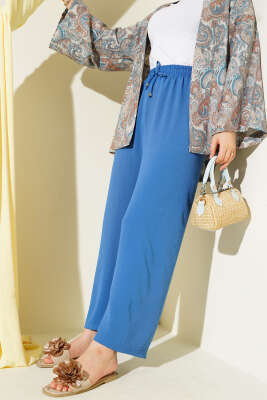 Ayrobin Bol Paça Pantolon Indıgo - Thumbnail