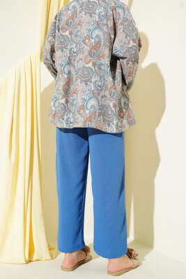 Ayrobin Bol Paça Pantolon Indıgo - Thumbnail