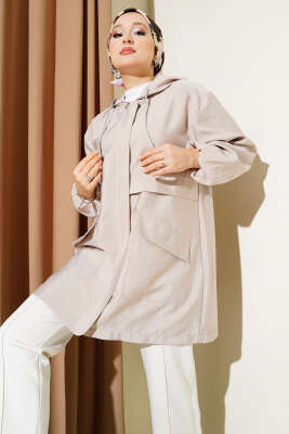 Pazarium - Çift Cepli Gizli Fermuarlı Kap Taş