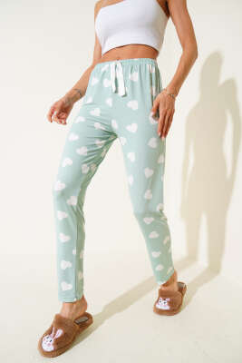 Pazarium - Desenli Pijama Yeşil