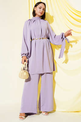 Pazarium - Kolları Bağlamalı İkili Takım Lila