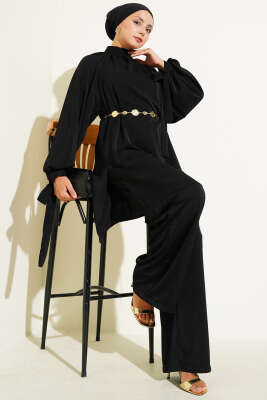 Pazarium - Kolları Bağlamalı İkili Takım Siyah