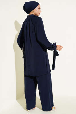 Kolları Bağlamalı İkili Takım Lacivert - Thumbnail