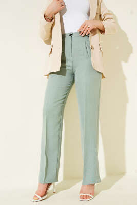 Pazarium - Pileli Keten Kumaş Mint