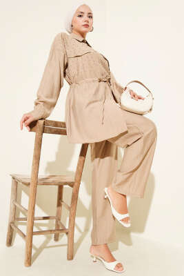 Serpme Taş Detaylı İkili Takım Latte - Thumbnail