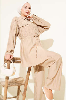 Serpme Taş Detaylı İkili Takım Latte - Thumbnail