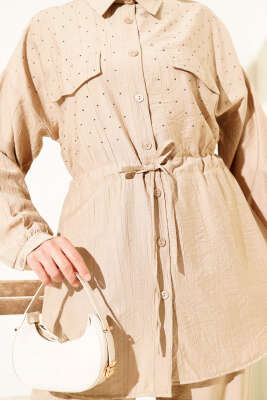 Serpme Taş Detaylı İkili Takım Latte - Thumbnail