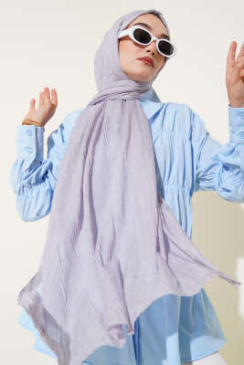 Pazarium - Kırışık Bambu Soft Şal Gri