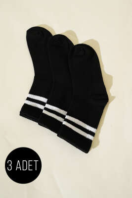 Pazarium - Bayan 3'lü Kolej Çorap Siyah