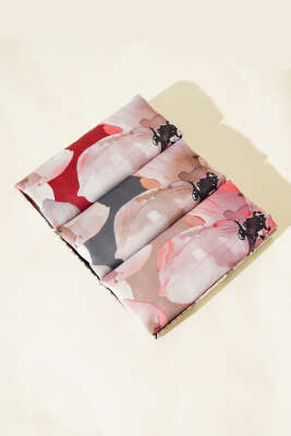 Ebruli Çiçek Desenli 3'lü Eşarp Seti Asorti 2 - Thumbnail