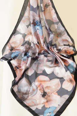 Ebruli Çiçek Desenli 3'lü Eşarp Seti Asorti 2 - Thumbnail