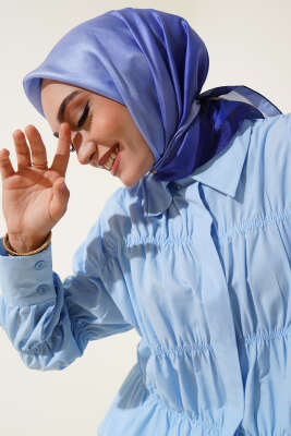 Degrade Twill Eşarp Saks - Thumbnail