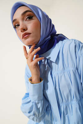 Degrade Twill Eşarp Saks - Thumbnail