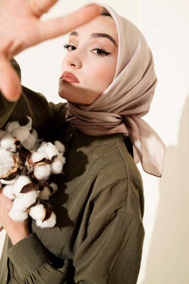 Degrade Twill Eşarp Latte - Thumbnail