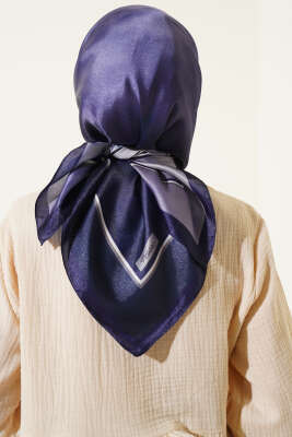 Degrade Twill Eşarp Lacivert - Thumbnail