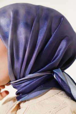 Degrade Twill Eşarp Lacivert - Thumbnail