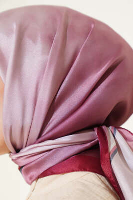 Degrade Twill Eşarp Bordo - Thumbnail