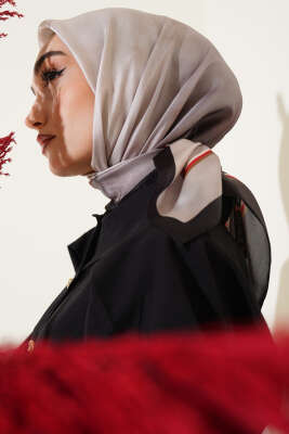 Degrade Twill Eşarp Bej - Thumbnail