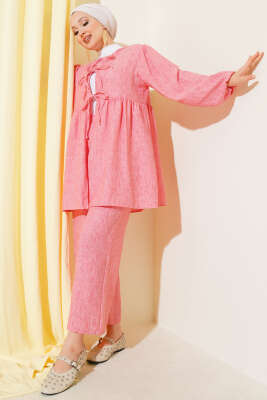 Pazarium - Salaş İp Bağlamalı İkili Takım Pembe