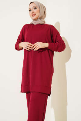 Fitilli İkili Takım Bordo - Thumbnail