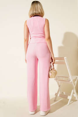 Fitilli Yelekli İkili Takım Pembe - Thumbnail