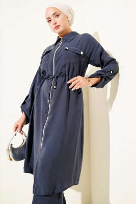 Çift Cepli Tensel İkili Takım Lacivert - Thumbnail