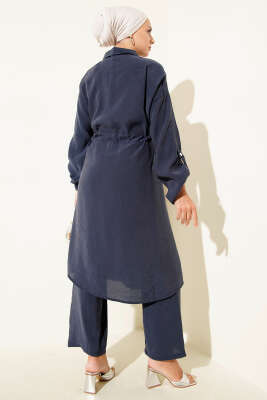 Çift Cepli Tensel İkili Takım Lacivert - Thumbnail