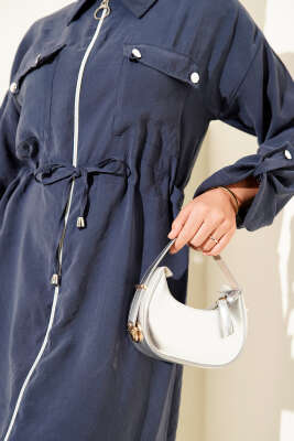 Çift Cepli Tensel İkili Takım Lacivert - Thumbnail