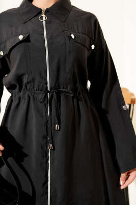 Çift Cepli Tensel İkili Takım Siyah - Thumbnail