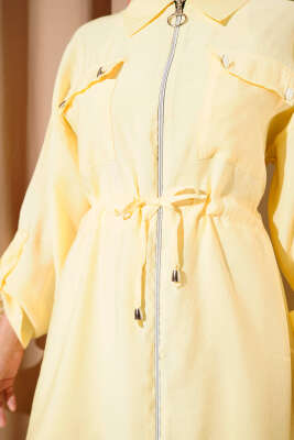 Çift Cepli Tensel İkili Takım Sarı - Thumbnail