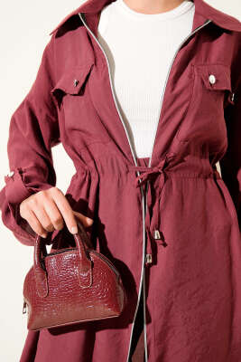 Çift Cepli Tensel İkili Takım Bordo - Thumbnail