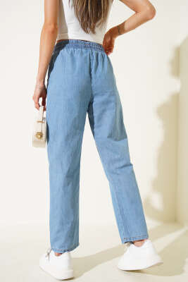 Cepli Beli Bağlamalı Pantolon Kot - Thumbnail